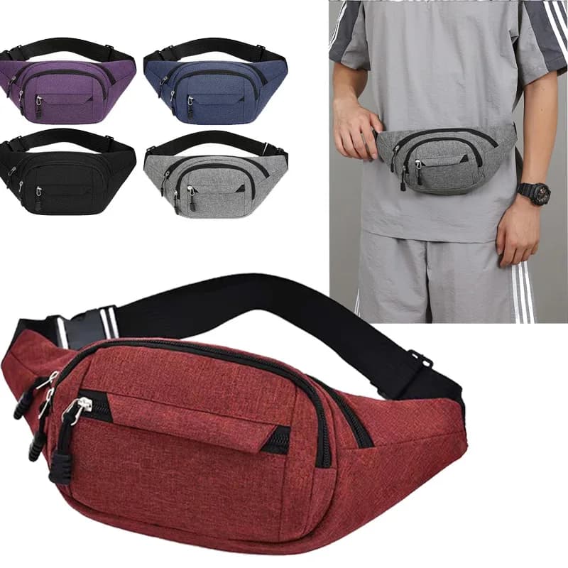 New Large Capacity Multifunctional Men's Belt Bags, Worker Bag, Wear Resistant, For Outdoor Sports, Cell Phone Holder