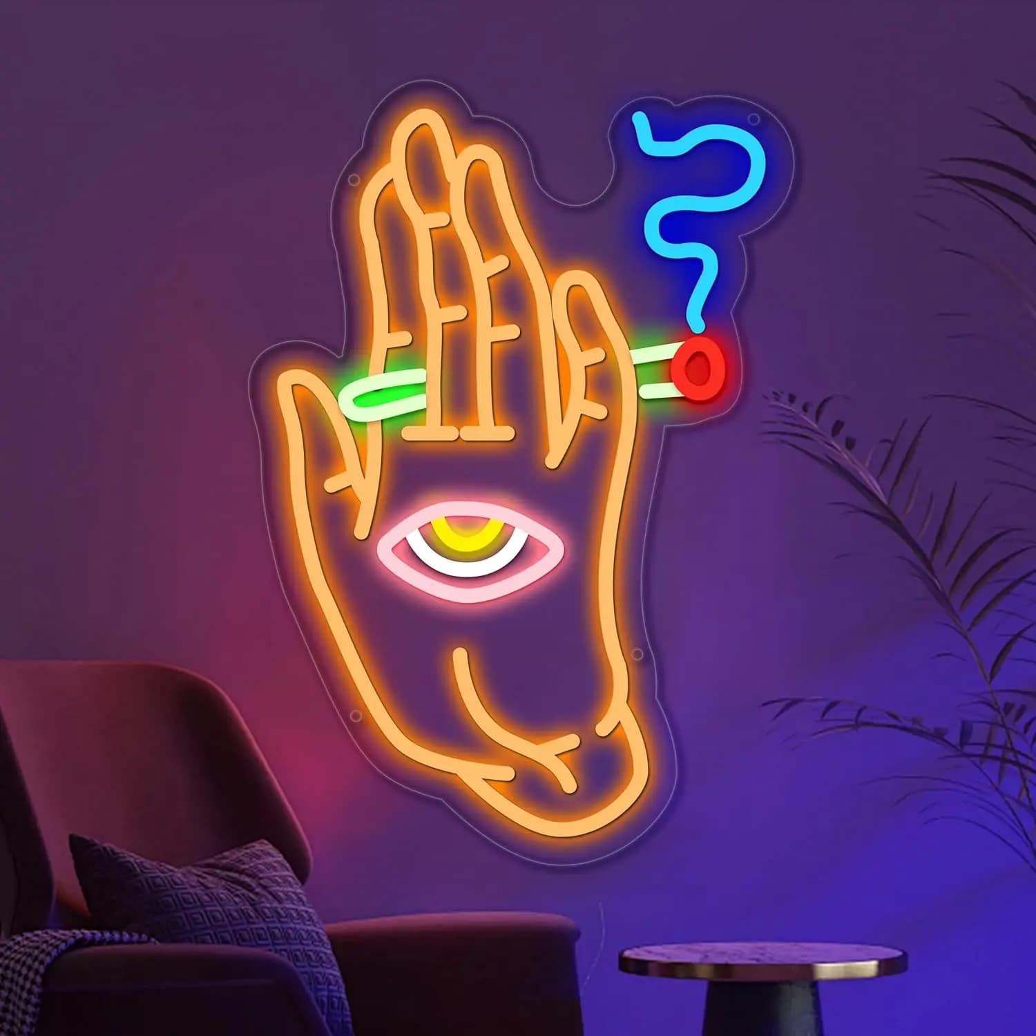 Evil Eye Neon Signs Hand Eye LED Neon Light Sign per camera da letto sala giochi Bar Pub caffè Party Home Decoration Night Light Gift
