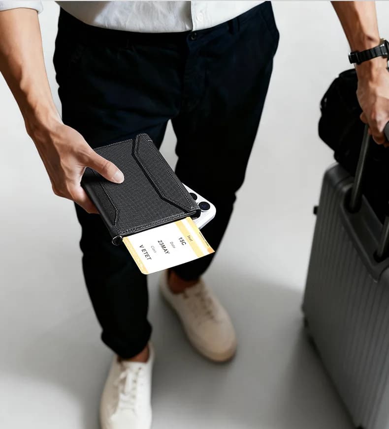 Porta passaporto in pelle multifunzionale Borsa per passaporto magnetica Porta documenti aziendali Porta carte PU Protezione Passaporto da viaggio Cred