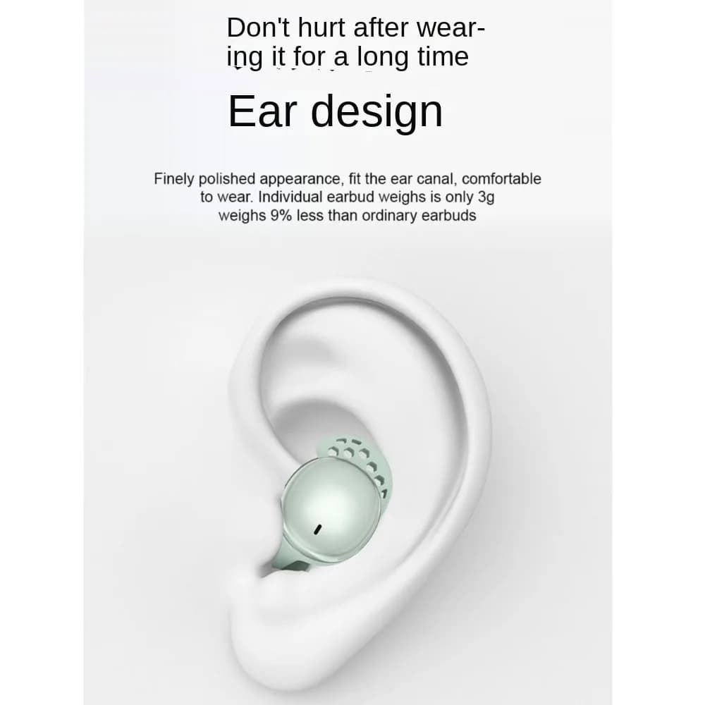 Mini design sleep earphones LED power display Bluetooth 5.3 earphones with noise block Comfortable earphone for sleep with touch control
