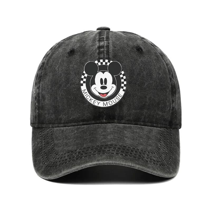 Unisex Vintage Washed Mickey Minnie Print Baseball Cap for Men Women Cartoon Trucker Hat Adjustable Snapback Casual Hip Hop Hat