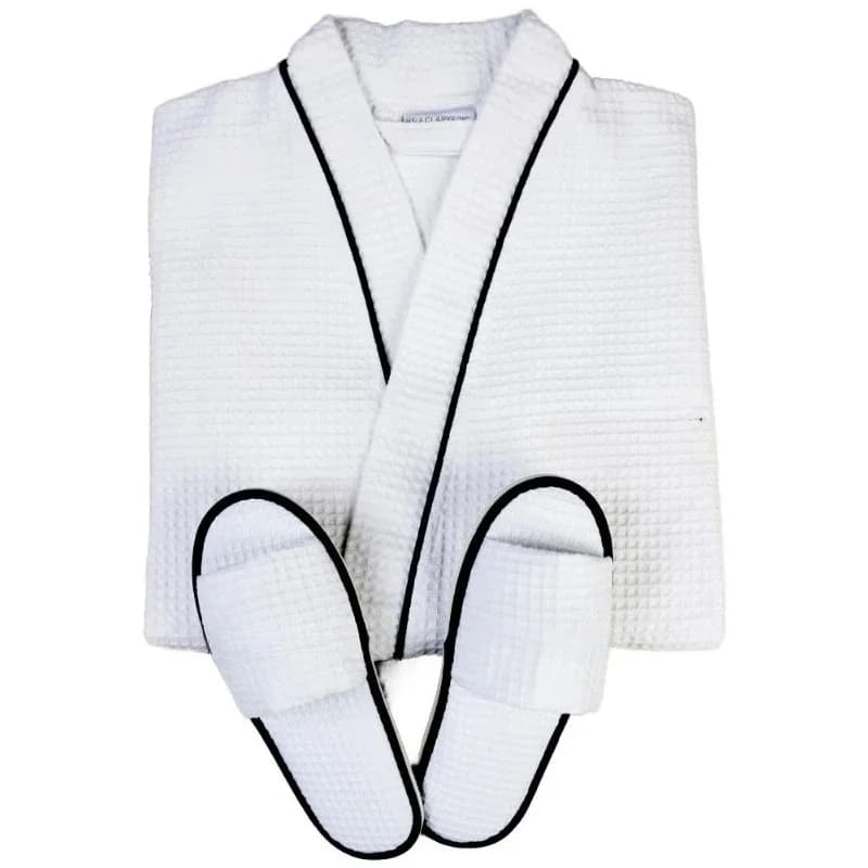 Customized bathrobes for hotel Waffle Set cotton bathrobes with combed wool fabric
