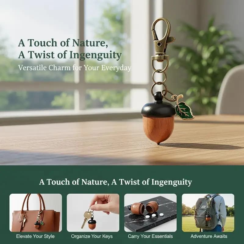 Acorn Shape Medicine Pill Box Mini Portable Medicine Tablet Container Store Small Items Keychain Durable Granule Storage Box