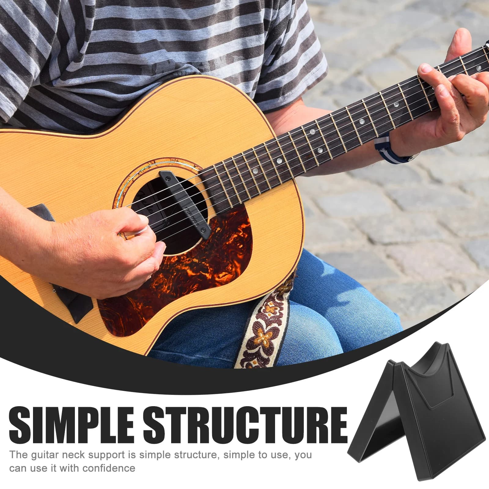 Supporto per supporto per collo per chitarra Pratico uso prolungato Design stabile Ukulele Mandolino Banjo Strumenti a corda Poggiacollo
