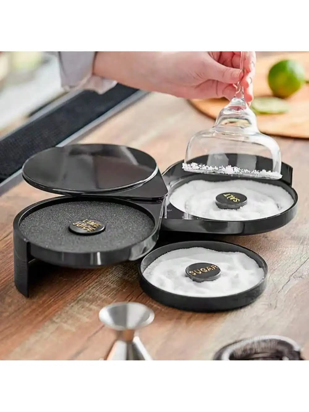 3-layer ABS Rotating Cocktail Seasoning Box, Bar Wine Accessories, Mixed Salt and Sugar Box, Bar Bartender Mixer Toolbox