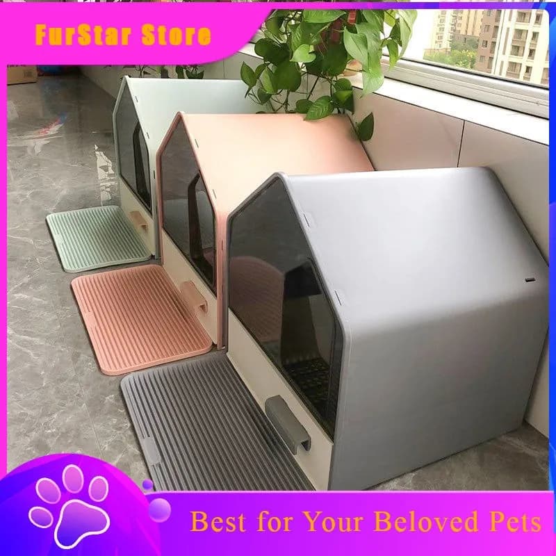 FurStarTop New Extra Large Fully Enclosed Drawer Cat Litter Box, Odor Control Anti-Splash Easy Clean Kitty Toilet For Indoor Cat