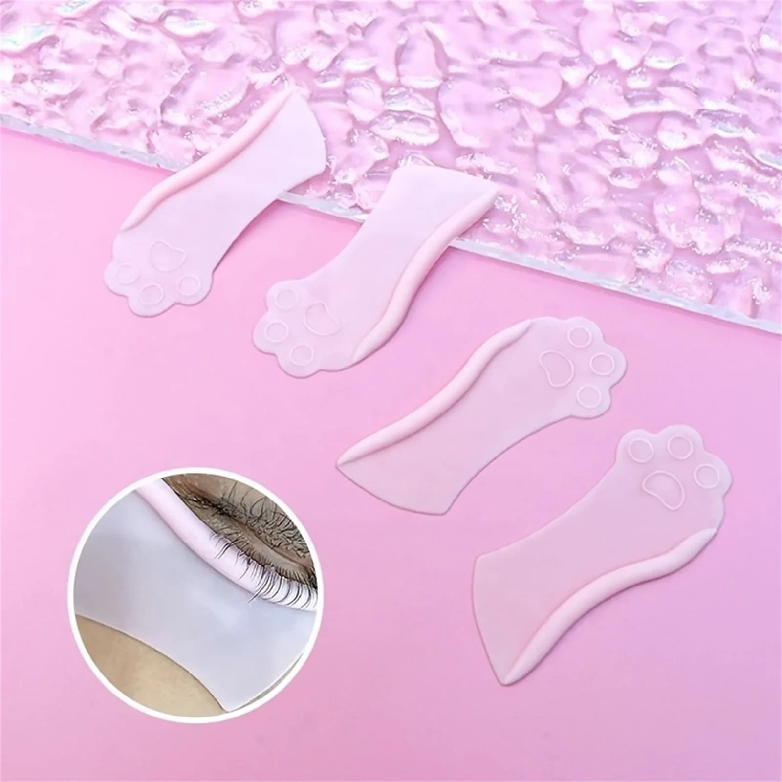 PERMANIA 2 pezzi zampa di gatto cuscinetti per sollevamento ciglia in silicone riccioli misti estensioni migliorate fragranza aste per sollevamento ciglia strumento patch per ciglia