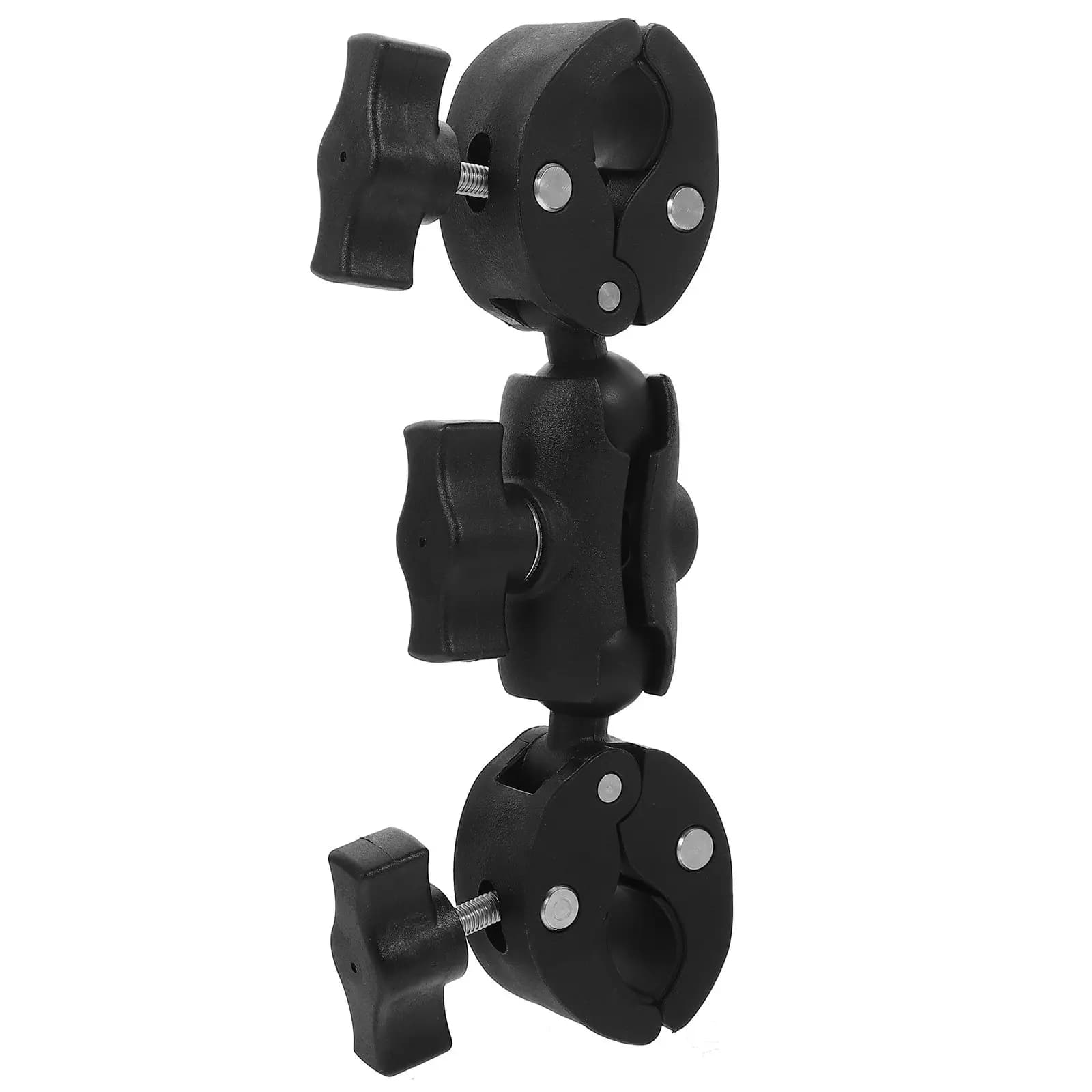 Supporto per fotocamera da moto con testa a sfera da 25 mm, doppio morsetto, stabile, sicuro, leggero e compatto per action camera da moto