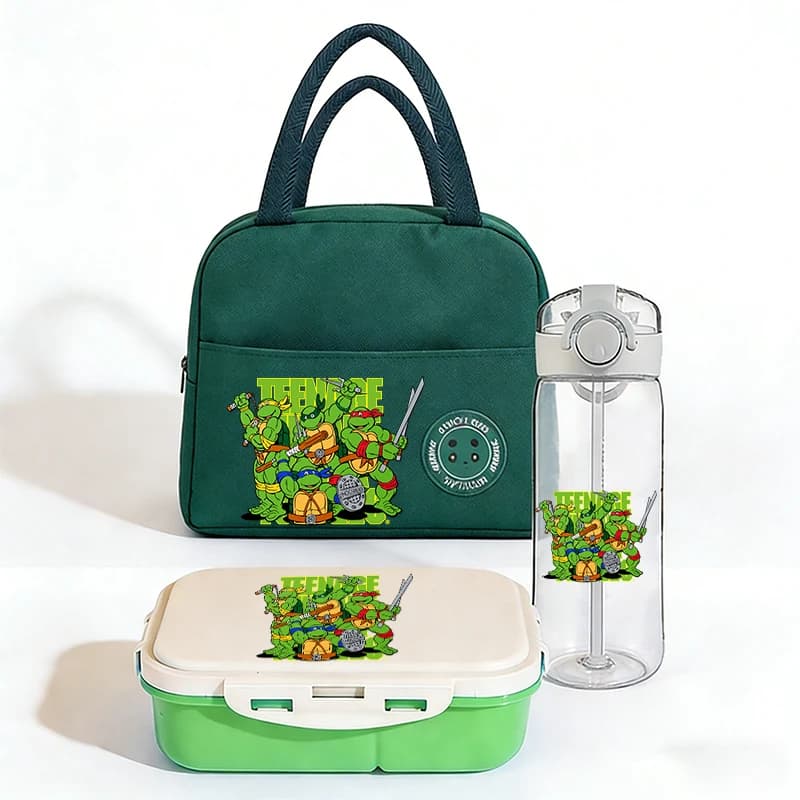 Set 3 Pezzi Teenage Mutant Ninjas: Bento Box + Borsa Pranzo + Borraccia - Forniture Scolastiche per Studenti, Contenitore Alimenti, Articoli per Bere, Regalo per la Casa 2026