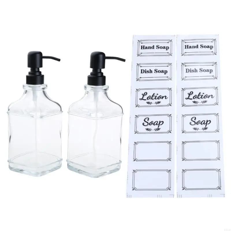 Dispenser sapone da 2 pezzi da 550 con bottiglie liquido ricaricabili facili da Dispenser in vetro manuale per
