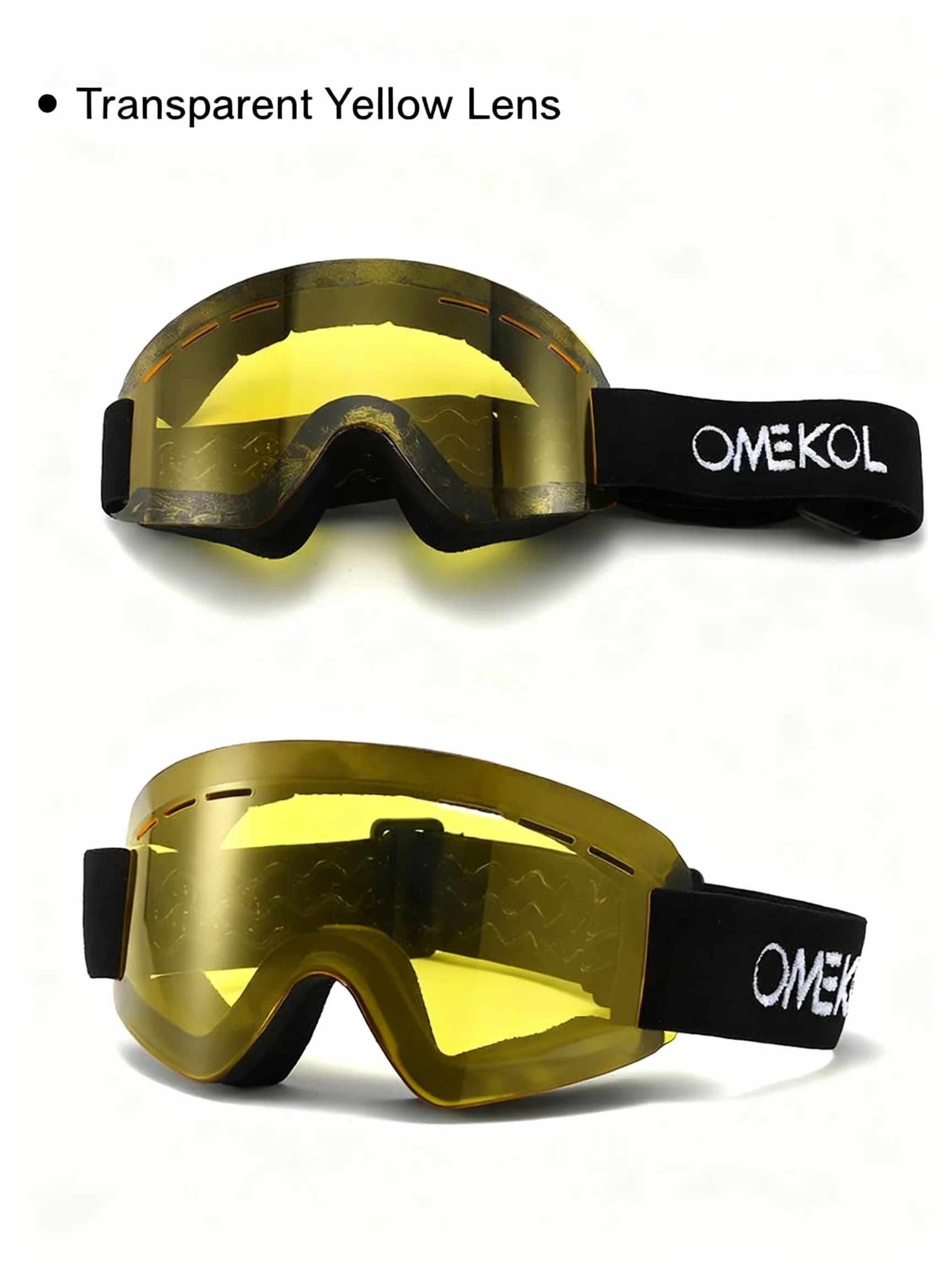 OMEKOL Occhiali da sci Design cilindrico semplice Antiappannamento Antivento Protezione UV Occhiali da equitazione per moto leggeri