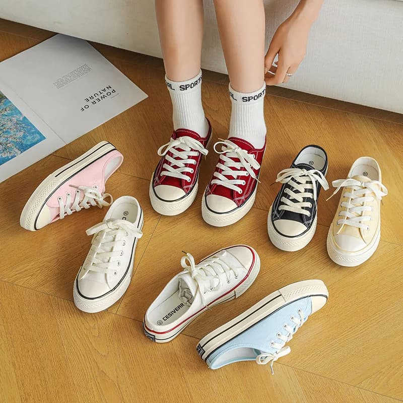 Adult Slip-on Canvas Shoes Without Heels Men Women Summer Sneakers Convenient Slip-on Sports Shoes Breathable Casual Student
