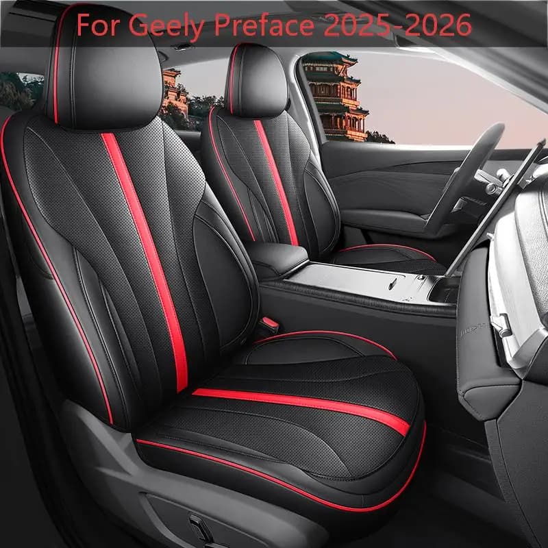 PU Leather Full Surround 5‑Seat Car Seat Covers Cushion Protector Compatible with 2025‑2026 Geely Preface Auto Interior Fittings