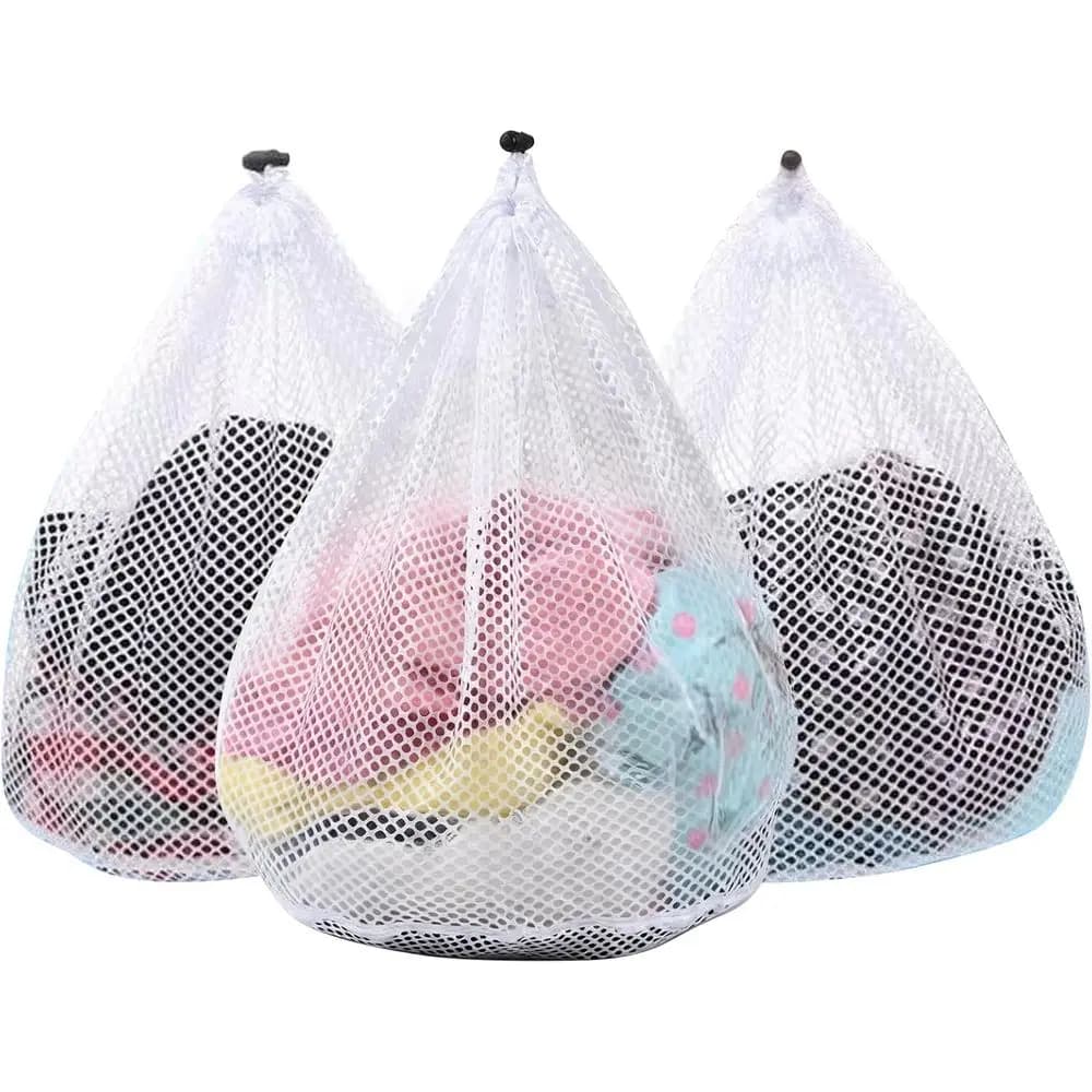 3 Pack XXL Mesh Laundry Bags for Delicates, Extra Large Wash Bags for Clothes, Bed Linen, Toys with Drawstring Closure, Sturdy (
