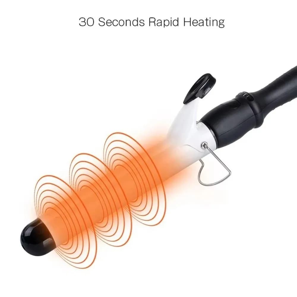 Ferro arricciacapelli elettrico da 28 mm con corpo in plastica, anti-scottatura, professionale, rotazione a 360 gradi, isolamento superiore.