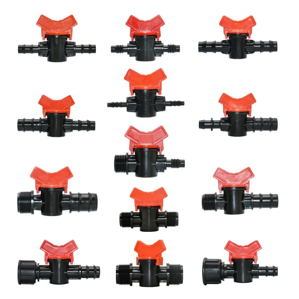 Connettori per valvole di accoppiamento di intercettazione in plastica in miniatura per 4/7 8/11 10/16/20/25mm tubo adattatore per tubo di irrigazione dell'acqua da giardino Barb