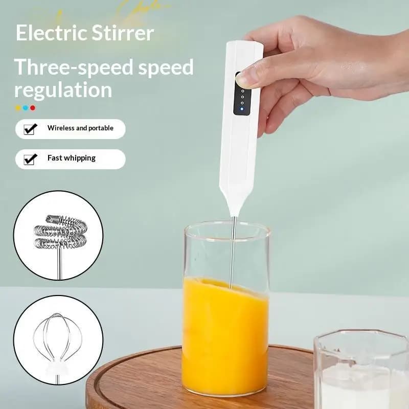 Wireless Milk Frother Electric Type-C Handheld Mixer Stainless Steel Mini Coffee Maker Whisk Mixer For Coffee Drink Cream