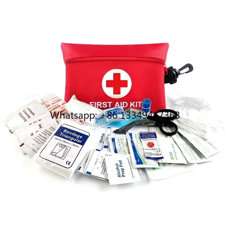 vendita all'ingrosso Attrezzatura medica personalizzata Mini kit di pronto soccorso individuale certificato CE ISO Logo proprio Kit di sacche di emergenza piccole per lo sport Sa