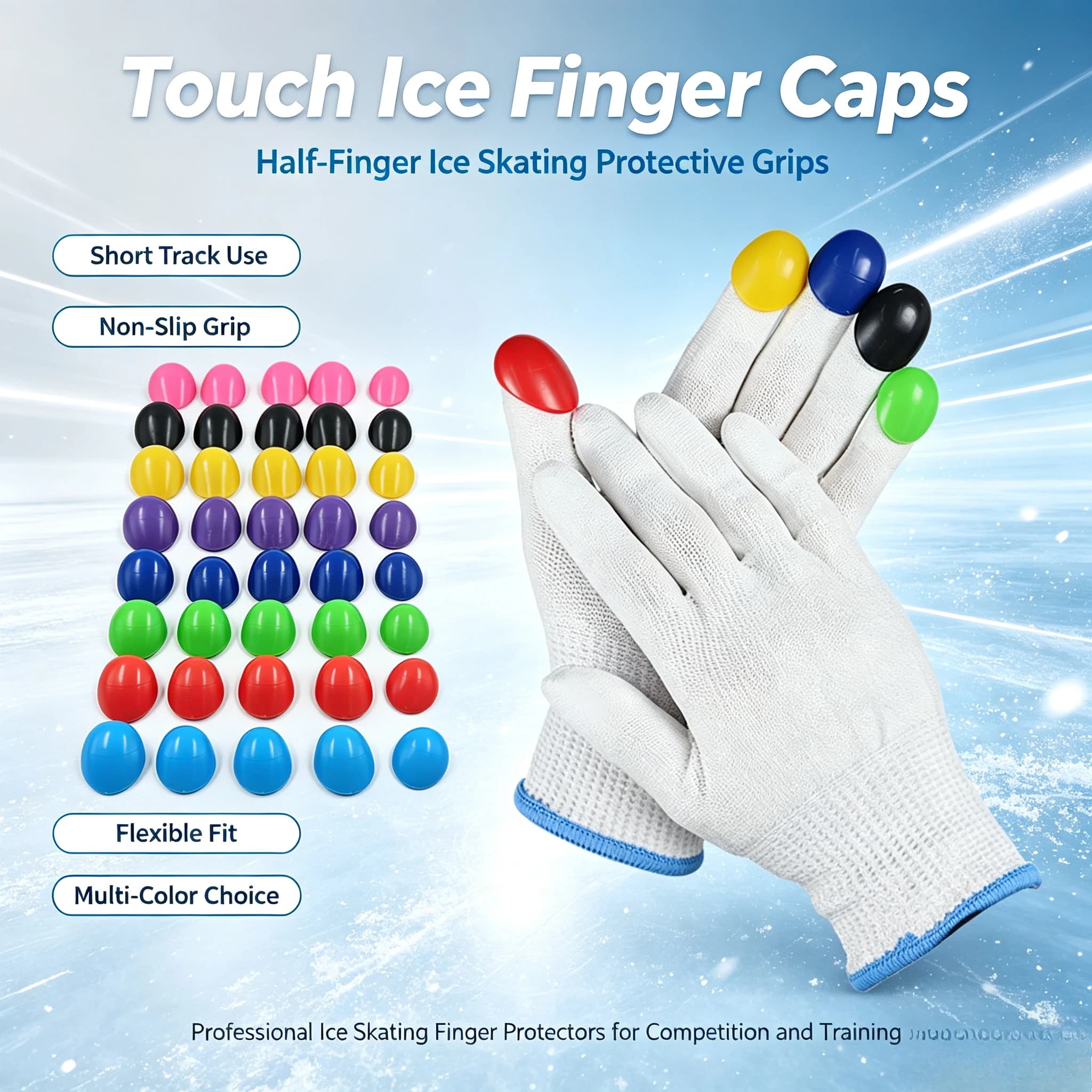 Anti-Slip Finger Clips For Short Track Speed Skating Touch-Ice Gloves Portable Skating Glove Finger Buckle Accessories