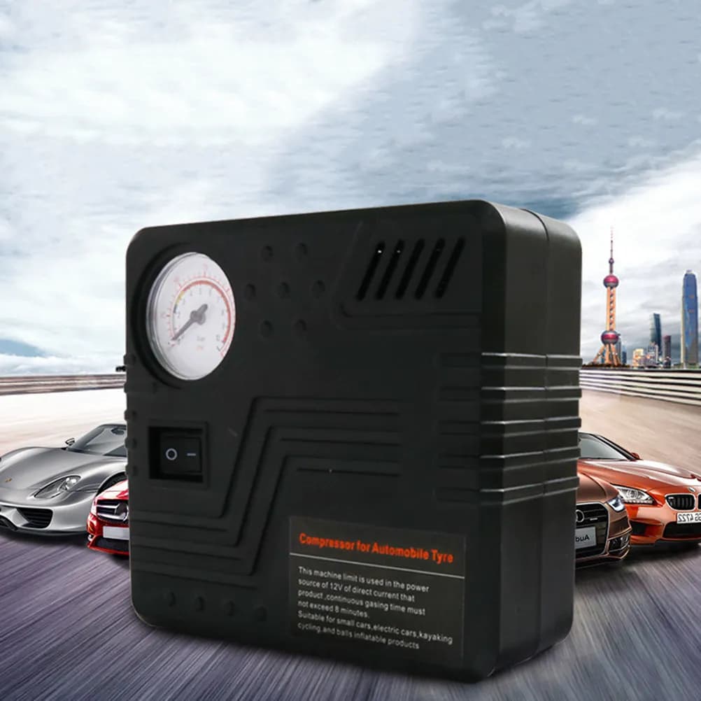 Compressore d'Aria Portatile DC 12V, Gonfiatore Pneumatici Rapido, Sicuro, Leggero e Compatto per Auto, Bici, Moto, Palloni, Divani, 120W
