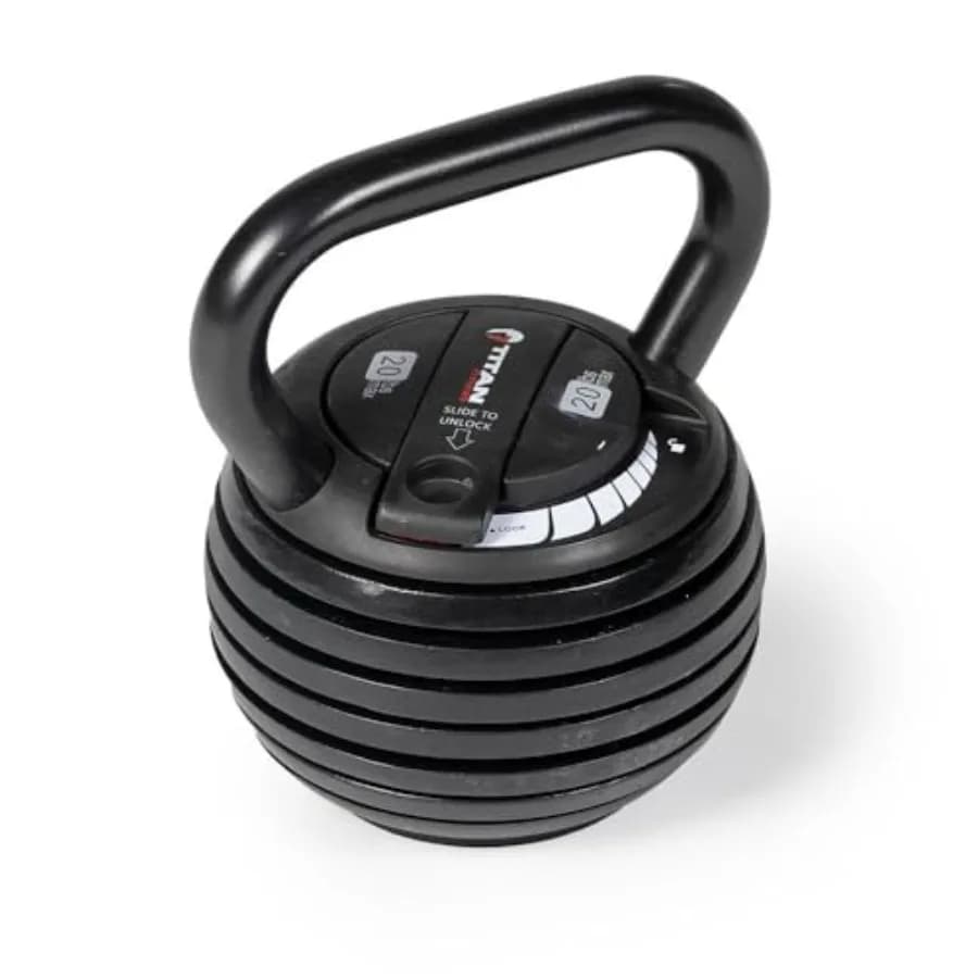5-20 LB Adjustable Kettlebell Set with 6 Cast Iron Plates for Total Body Exercises, Home Gym, Weight Lifting and Conditioning Training