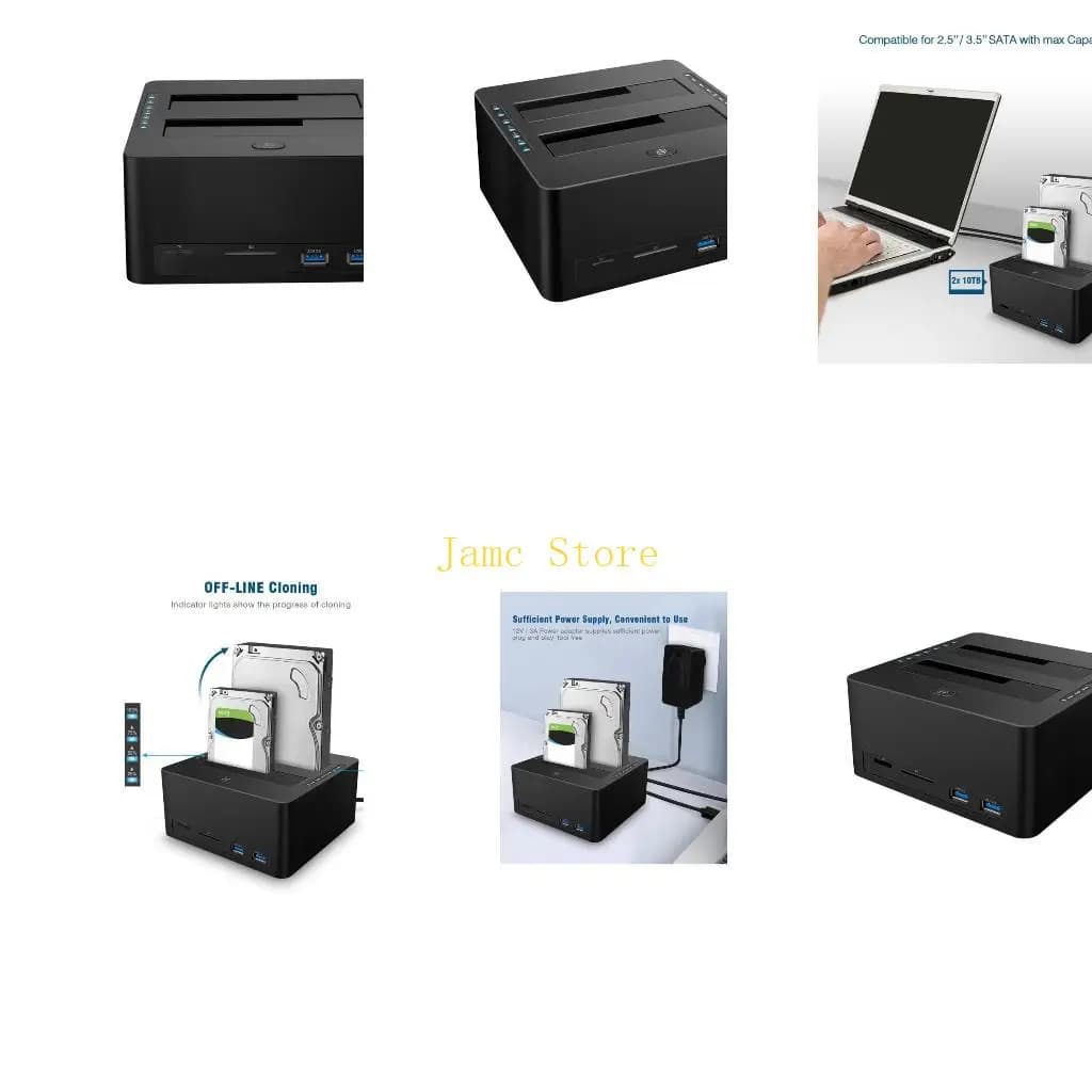 LX0B Docking station efficiente per disco rigido con base dock a due slot, connessione USB e supporto per lettori schede