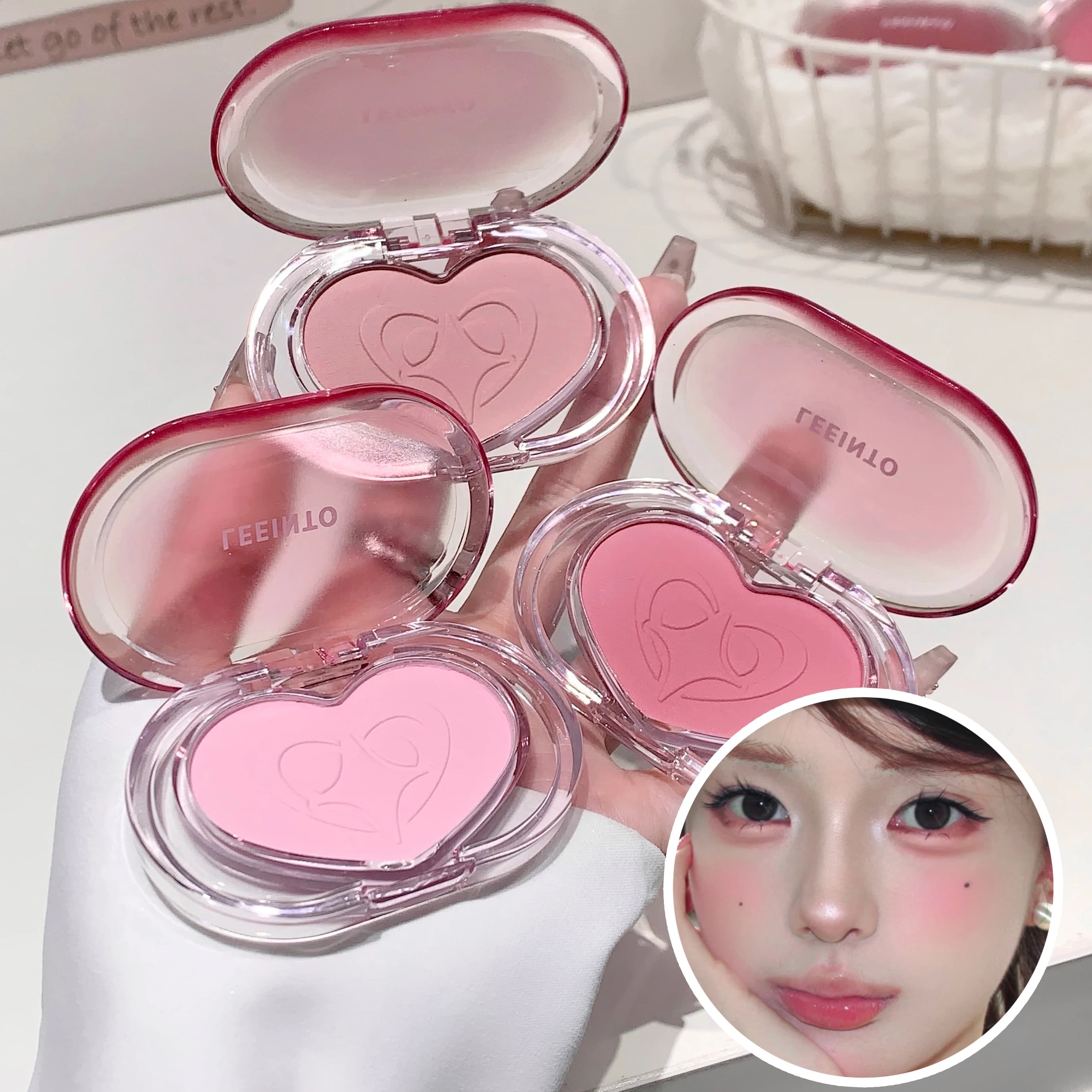 LEE INTO Blush monocolore Texture setosa, resa senza sensazione di polvere Bassa saturazione, illuminazione opaca naturale a lunga durata
