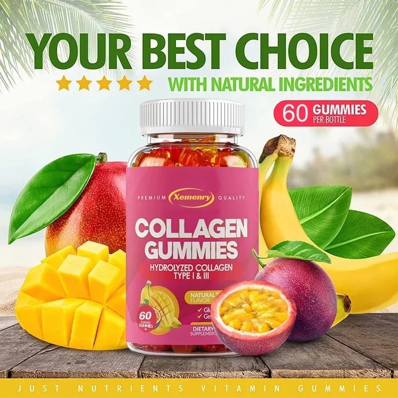 Collagen gumella: anti-aging, improve skin elasticity, reduce wrinkles, promote collagen production, maintain vitality