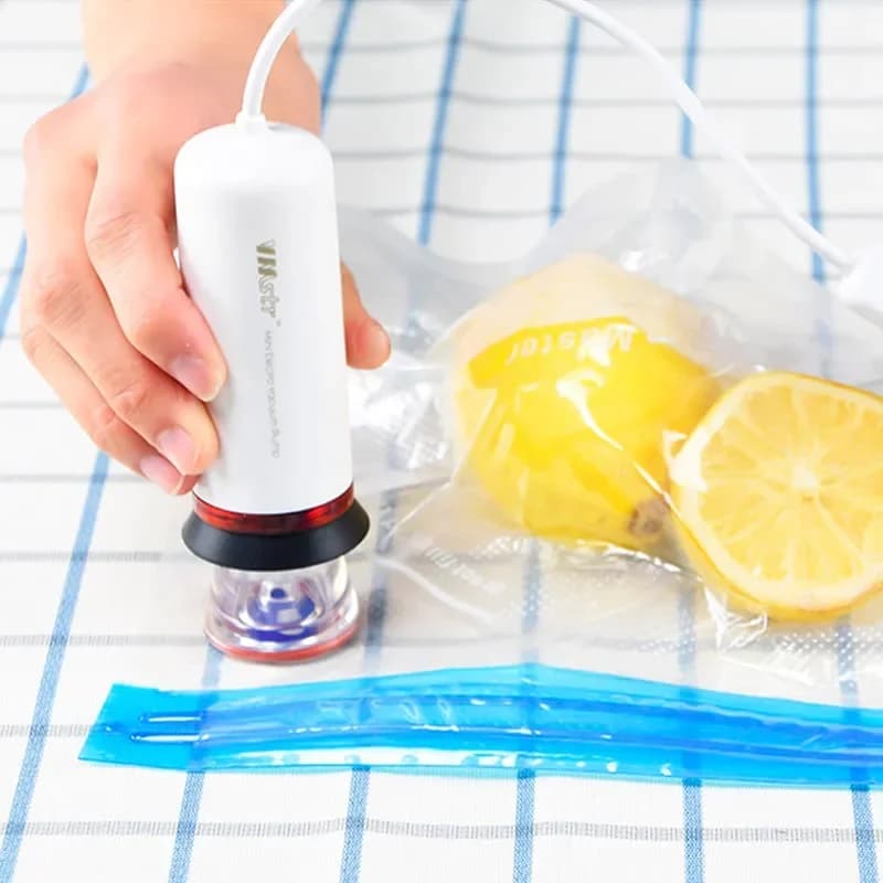 Mini macchina confezionatrice per sigillatrice con pompa per vuoto USB per viaggiare in casa, cucina, vestiti, sacchetto per la conservazione degli alimenti, confezionatrice sottovuoto Sous Vide