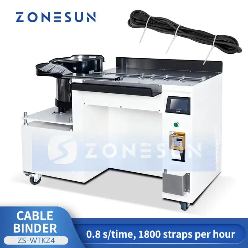 ZONESUN ZS-WTKZ4 Macchina Automatica per Legatura Cavi in Nylon, Macchina per Fasciatura Cavi