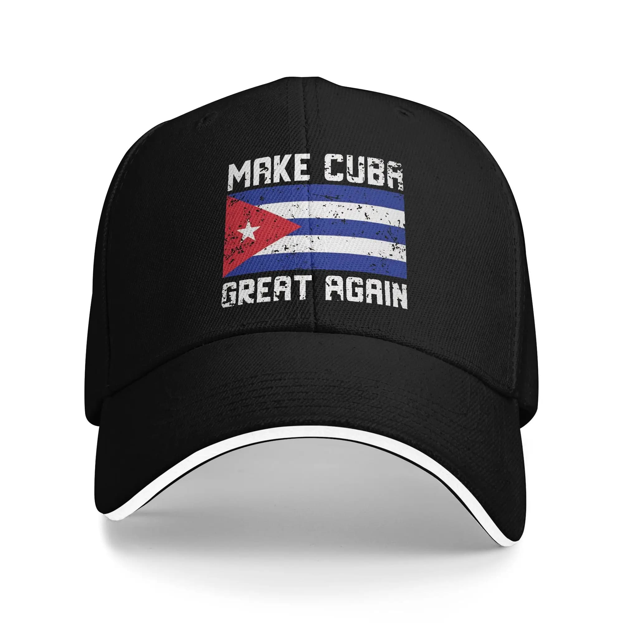 Cappellino da Baseball con Bandiera Retro 'Make Cuba Great Again', Cappelli Hip Hop all'Ingrosso, Design Street Style per Coppie e Donne