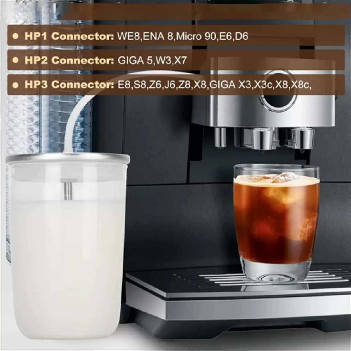 (Offerta Speciale) Tazza in Vetro per Macchina da Caffè Yourui, Montalatte HP3/1/2, Accessori per ENA8 Z6 X3 X7