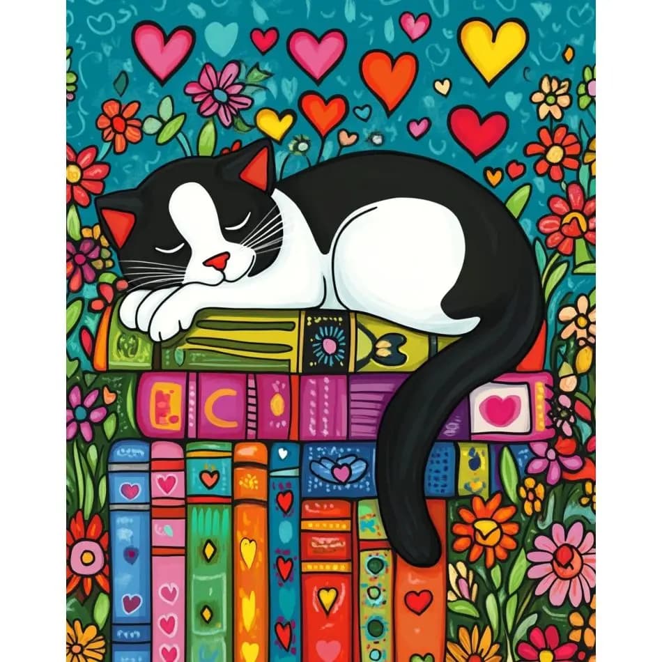 RUOPOTY Lazy Cat 5d Diamond Painting Handiwork Art Supplies Animal Full Round Diamond Art For Beginners Wall Decor Diamond