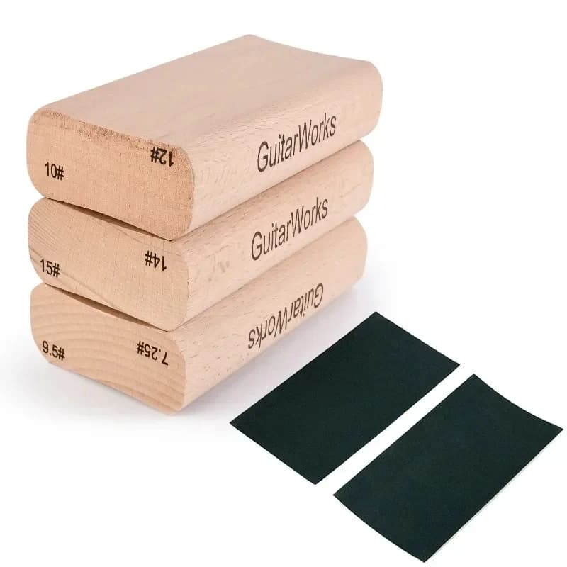 Blocco per Levigatura del Raggio della Tastiera della Chitarra a Doppio Uso, .25&9.5, 10&12, 14&15 per Livellamento Tasti