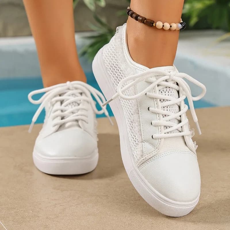 Nuove Scarpe Casual Versatili da Donna con Punta Rotonda, Allacciatura, Suola Morbida, Leggere, Piatte, Taglie Grandi