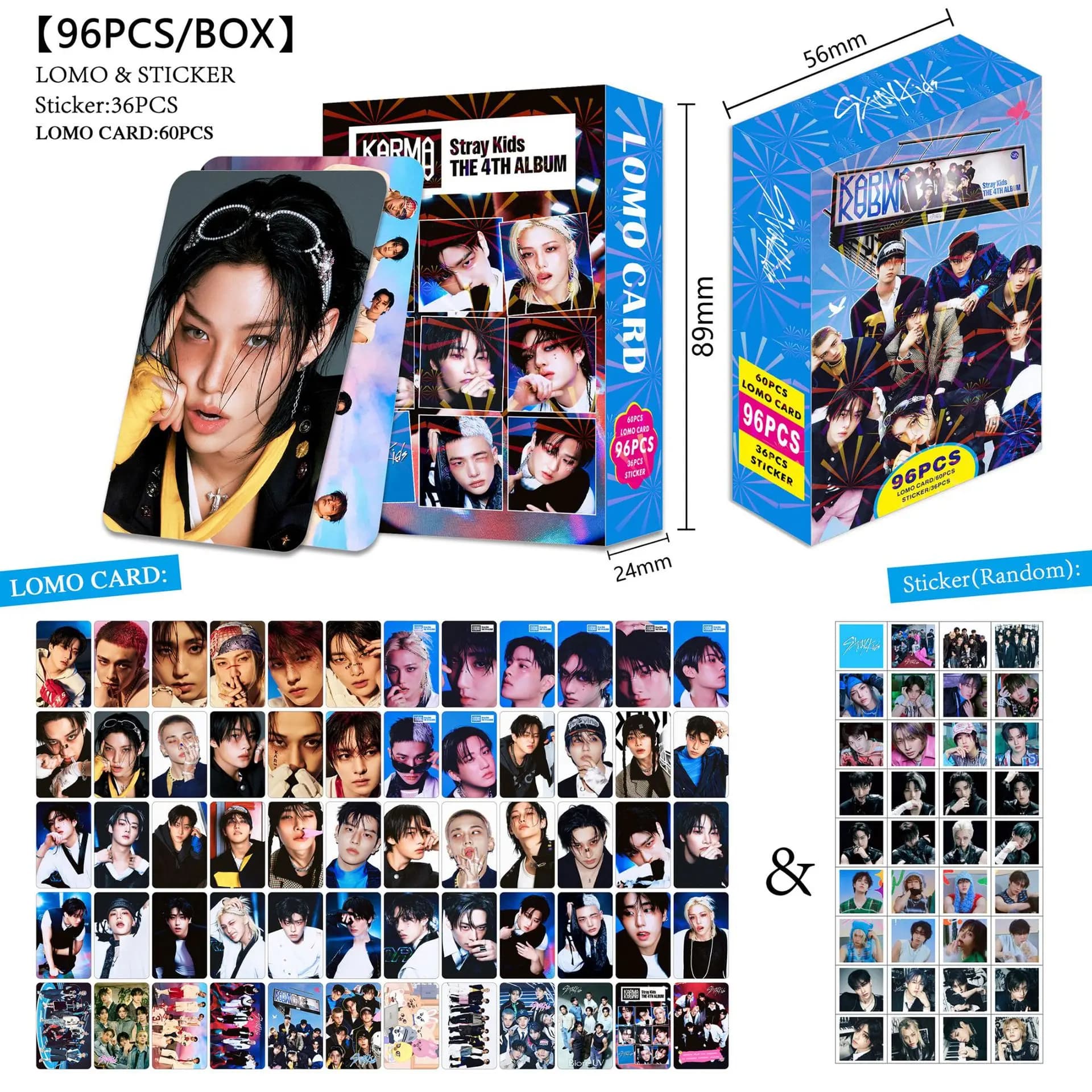 Set Skzoo 96 Pezzi, Merchandise dell'Album 4° di Straykids, 60 Fotocard Lomo, 36 Adesivi Casuali per Collezione e Regalo dei Fan