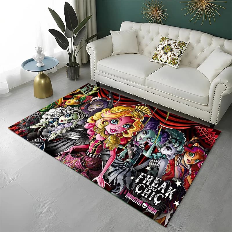 Cartoon Monster High Draculaura Vampire Non-Slip Area Rug for Living Room,Bedroom,Playroom,Soft Carpet Floor Mat Home Decor Rug