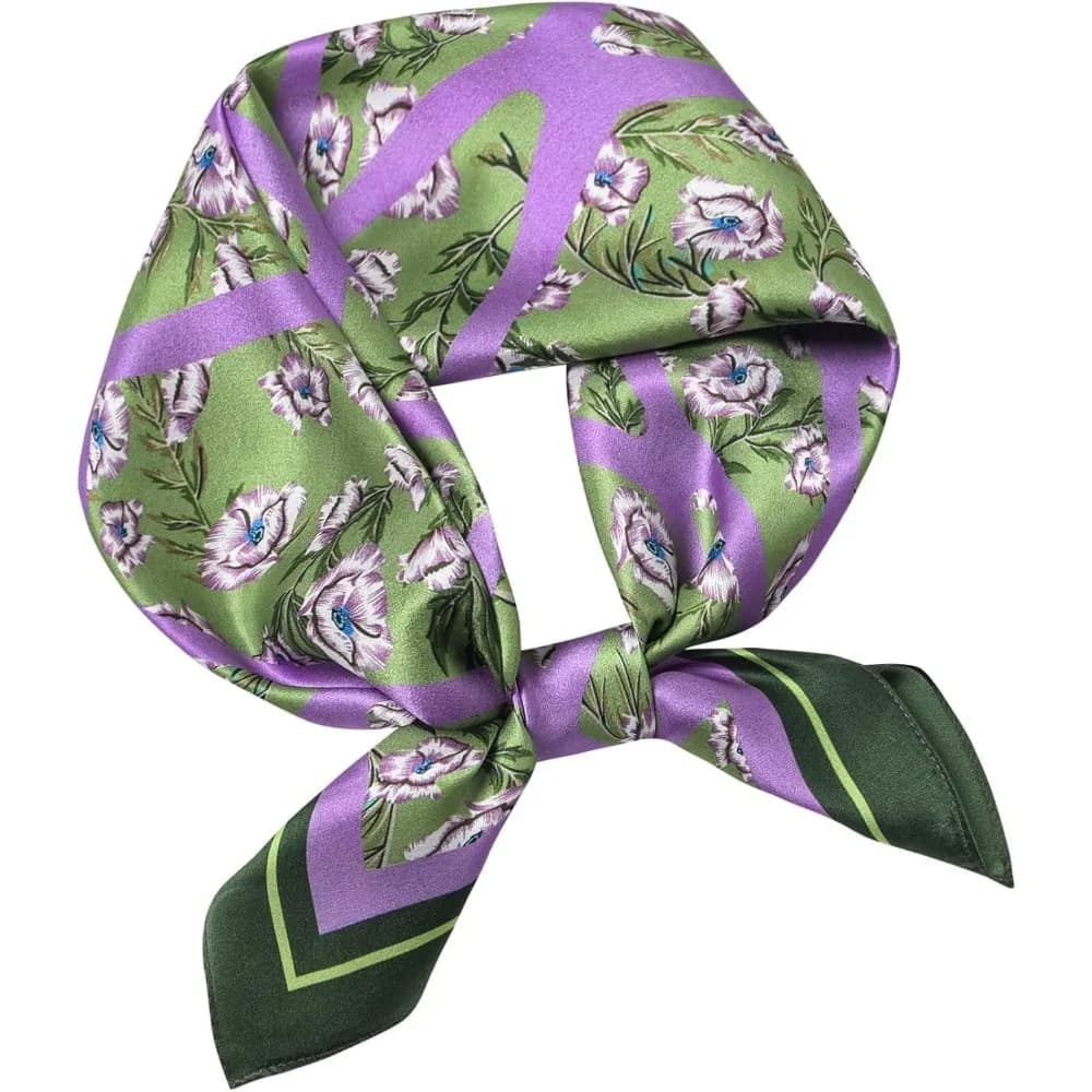 Sciarpa quadrata in pura seta di gelso 25,6" X25,6'' - Sciarpa per la testa e il collo da donna, confezione regalo