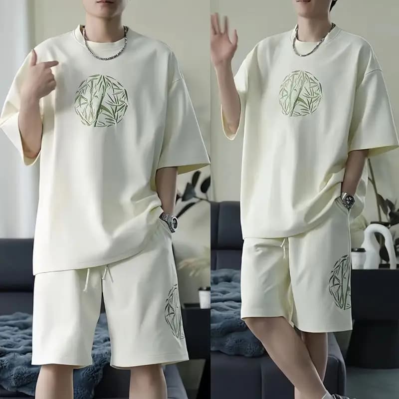 New Arrival: Complete Men Plus Size Streetwear Chinese Style, Wide fit, Court sleeves and Shorts