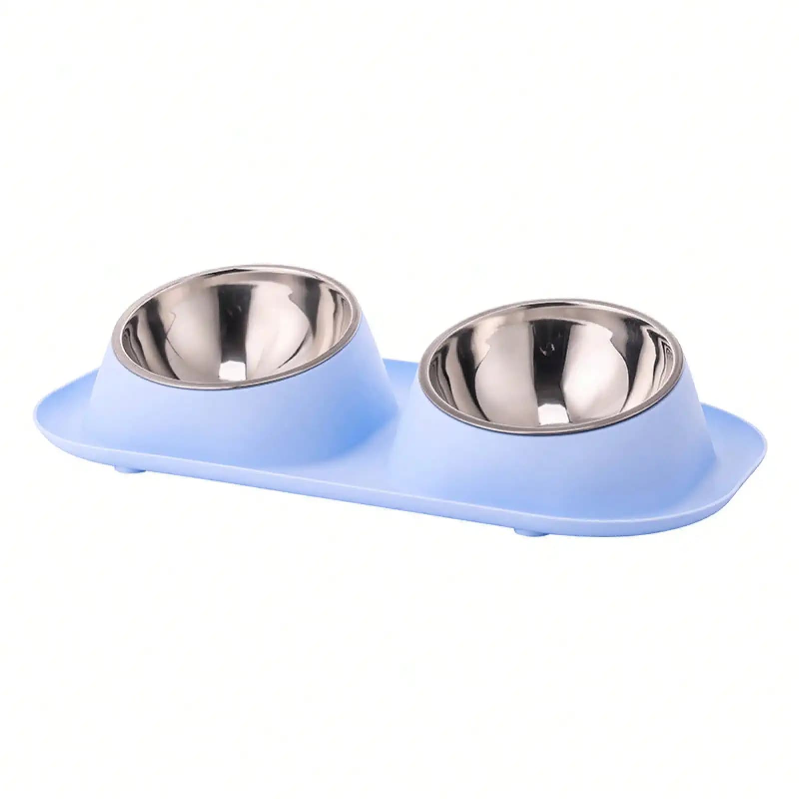 Double Pet Bowls With Non-Slip Base – Detachable Stainless Steel & Silicone Food & Water Bowls For Dogs & Cats, Anti-Spill Design, Easy To Clean(Gray) GL3G