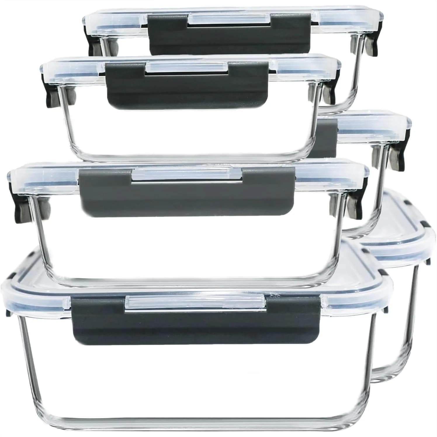 Contenitori in Vetro Extra Large per Alimenti con Coperchi, Set da 6 Ermetici per Microonde, Forno, Congelatore e Lavastoviglie