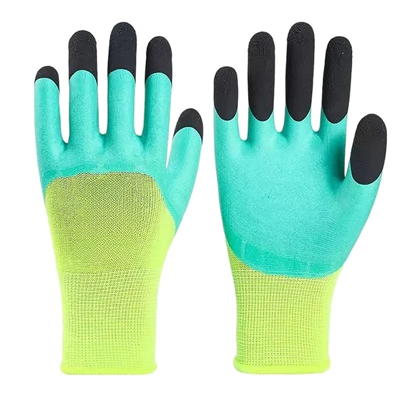 1 paio di guanti da lavoro guanti da giardino resistenti all'usura impermeabili antiscivolo rivestiti in gomma per costruttore di riparazioni da giardino