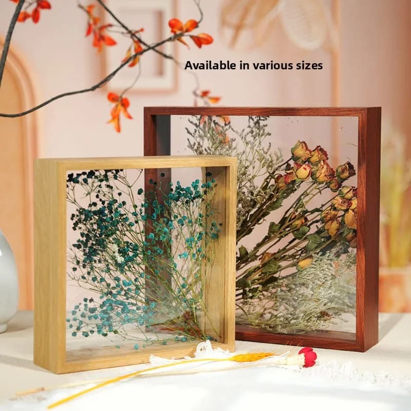 Double-Sided Transparent A4 Dried Flower Picture Frame Stand 10-Inch Hollow Specimen DIY Frame Modern Simplicity Style Home D...