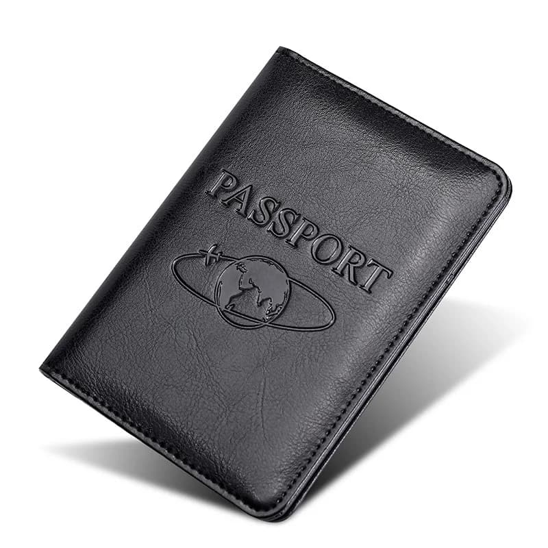 Passport wallet case for family man woman, passport holder with RFID block, indispensable travel accessories