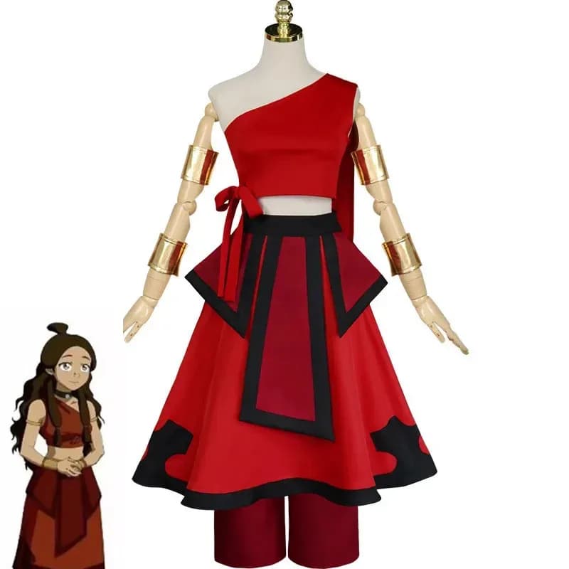 New Anime Avatar The Last Airbender Katara Cosplay Costume For Carnival Halloween Party Tops And Skirts Set NM31
