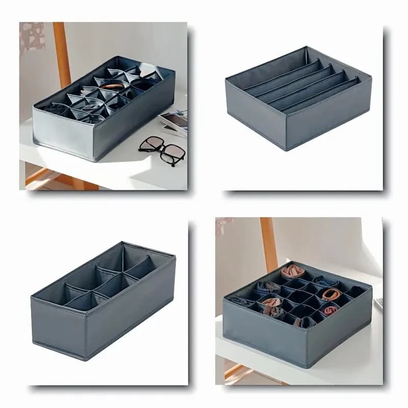 1 piece fabric underwear storage box drawer organizers for cabinet organization and storage of socks, ties and more