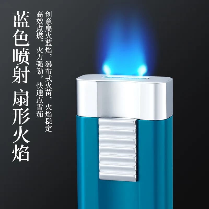 BD8071 Accendino gonfiabile con fiamma blu a fiamma piatta, antivento, fuoco diretto, accendisigari di fascia alta, regali da uomo all'ingrosso