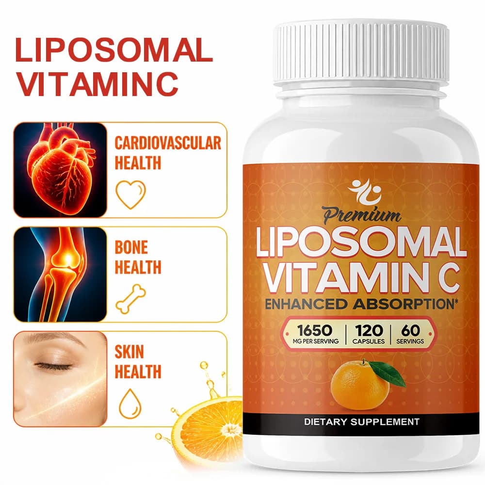 Liposomal Vitamin C Supplements - Enhance Immune Defense, Promote Collagen Production, Anti-oxidation and Healthy Aging, Non-GMO