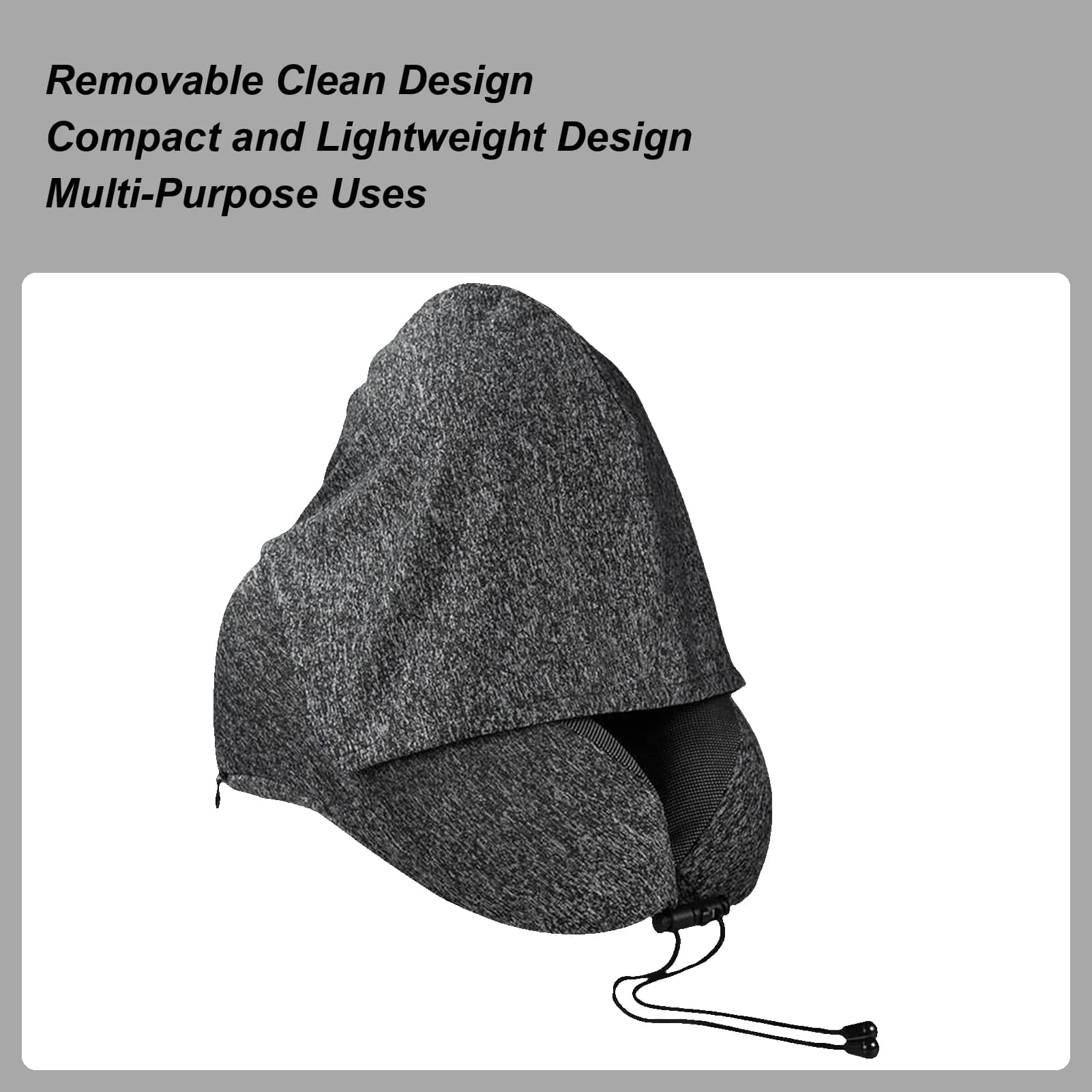 Cuscino per il collo da viaggio per donna Cuscino per il collo per dormire con supporto in memory foam lavabile con cappuccio per viaggi su strada in auto Viaggi in aeroporto Picnic
