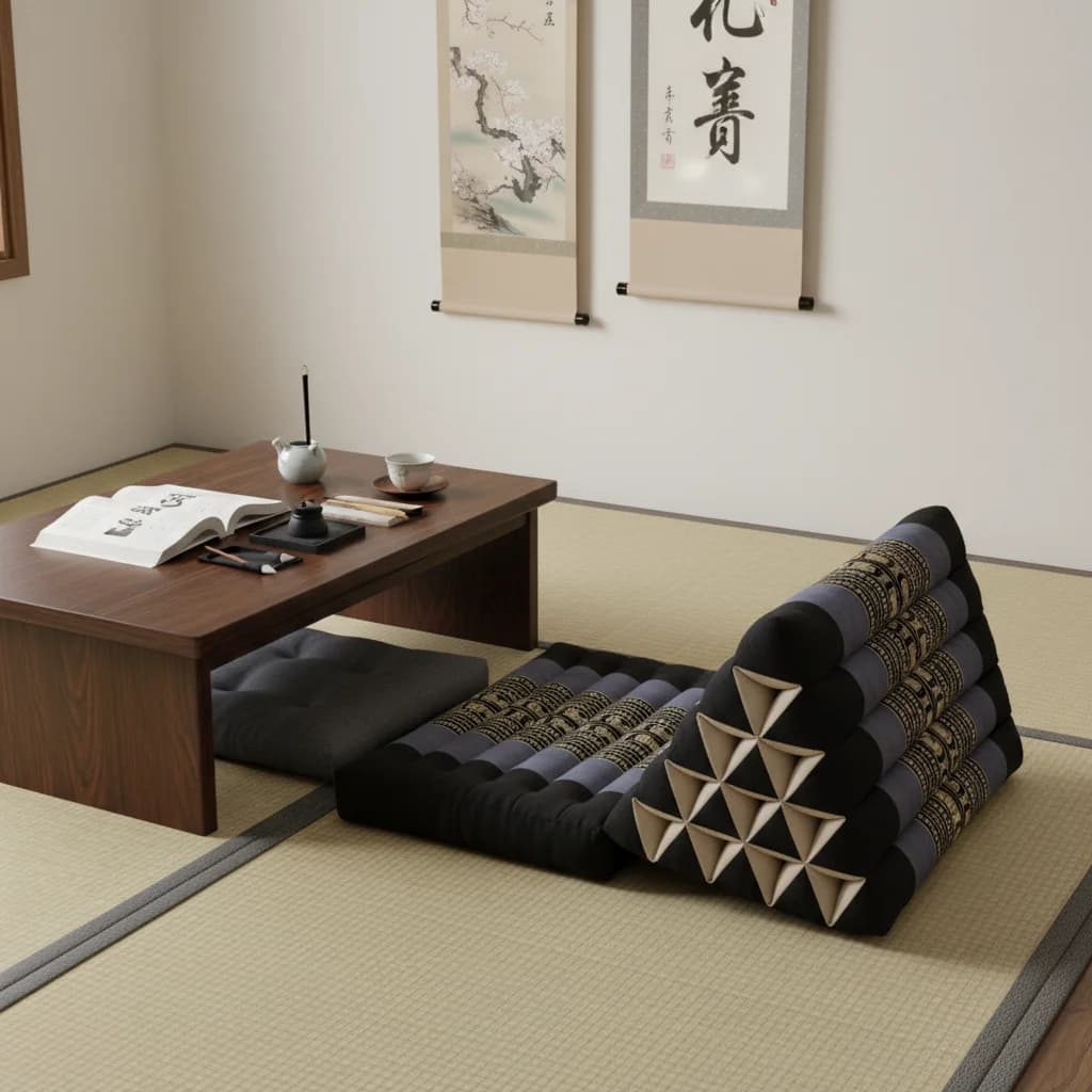 Filling Comfortable Backrest for TV or Reading Gaming Thai Triangle Cushion Pad Floor Pillow Seating and Meditation with Kapok